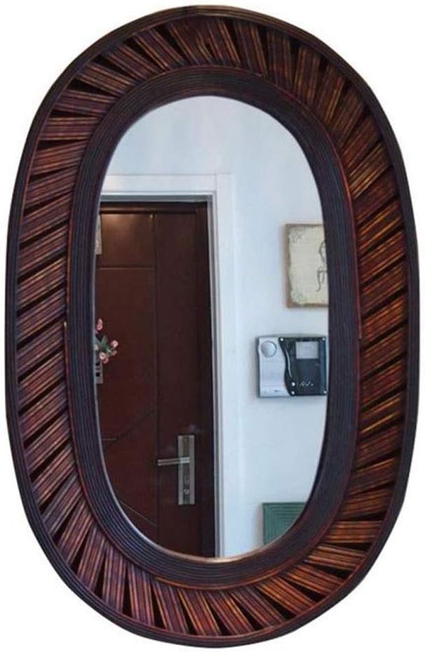 ウォールミラー 化粧台 レトロ ヴィンテージ 装飾ミラー 壁掛け 楕円形